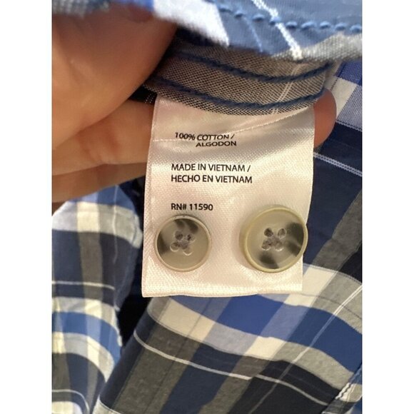 NWT Original Weatherproof Vintage button up shirt men's XXL blue plaid - Picture 8 of 9